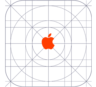 apple icon in center of grid